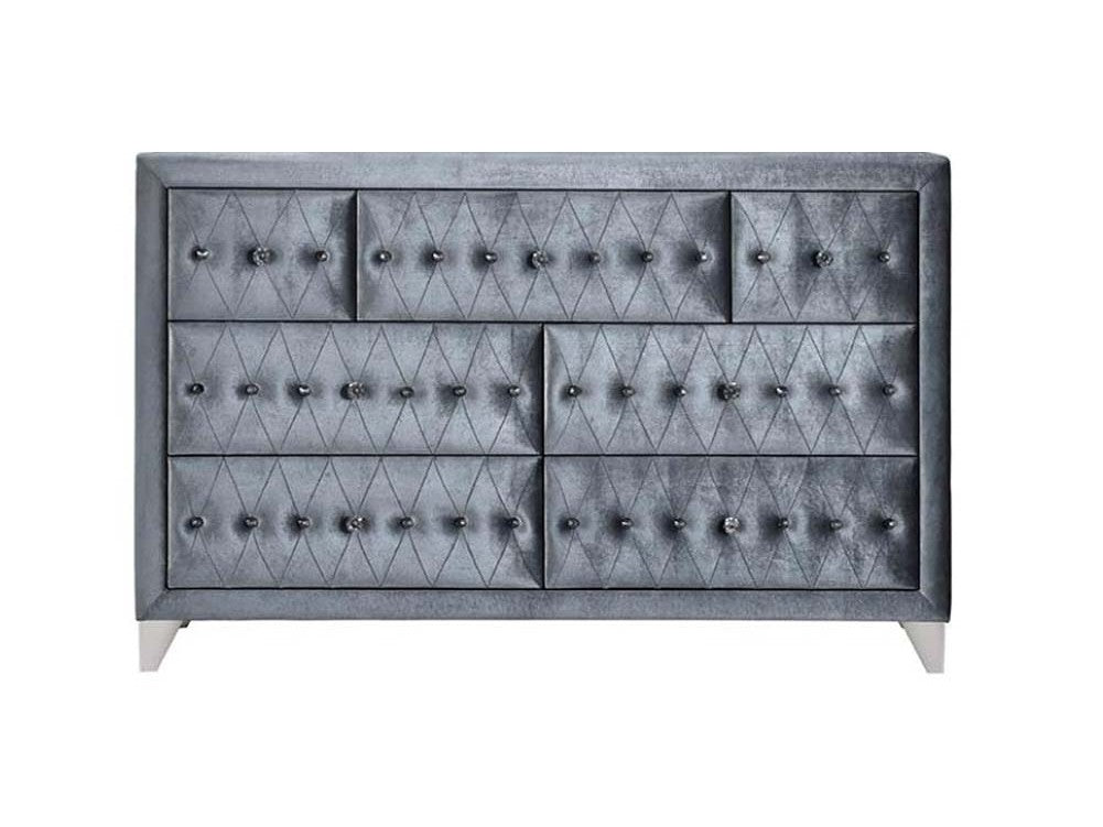 Dante Gray Velvet Dresser - Ornate Home