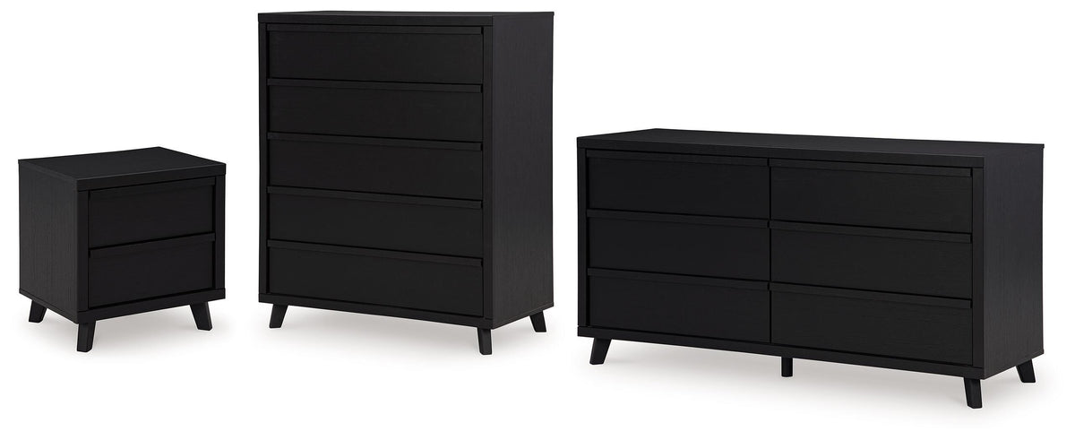 Danziar Black Dresser, Chest and Nightstand - Ornate Home