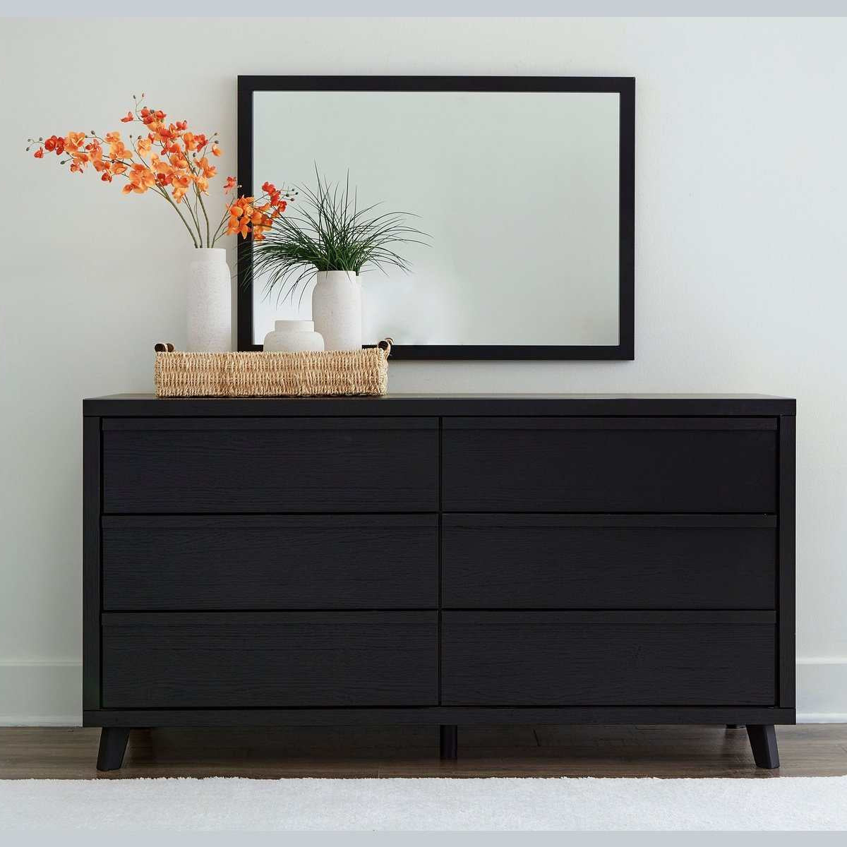 Ashley Furniture Danziar Black Dresser & Mirror