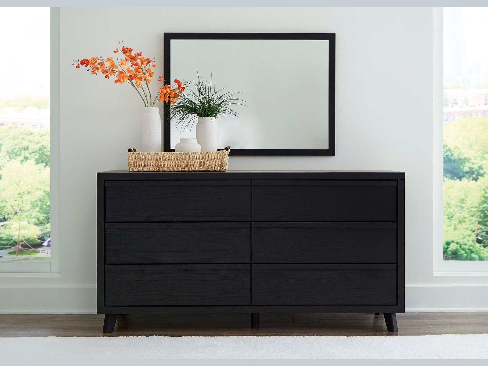 Danziar Black Dresser & Mirror - Ornate Home