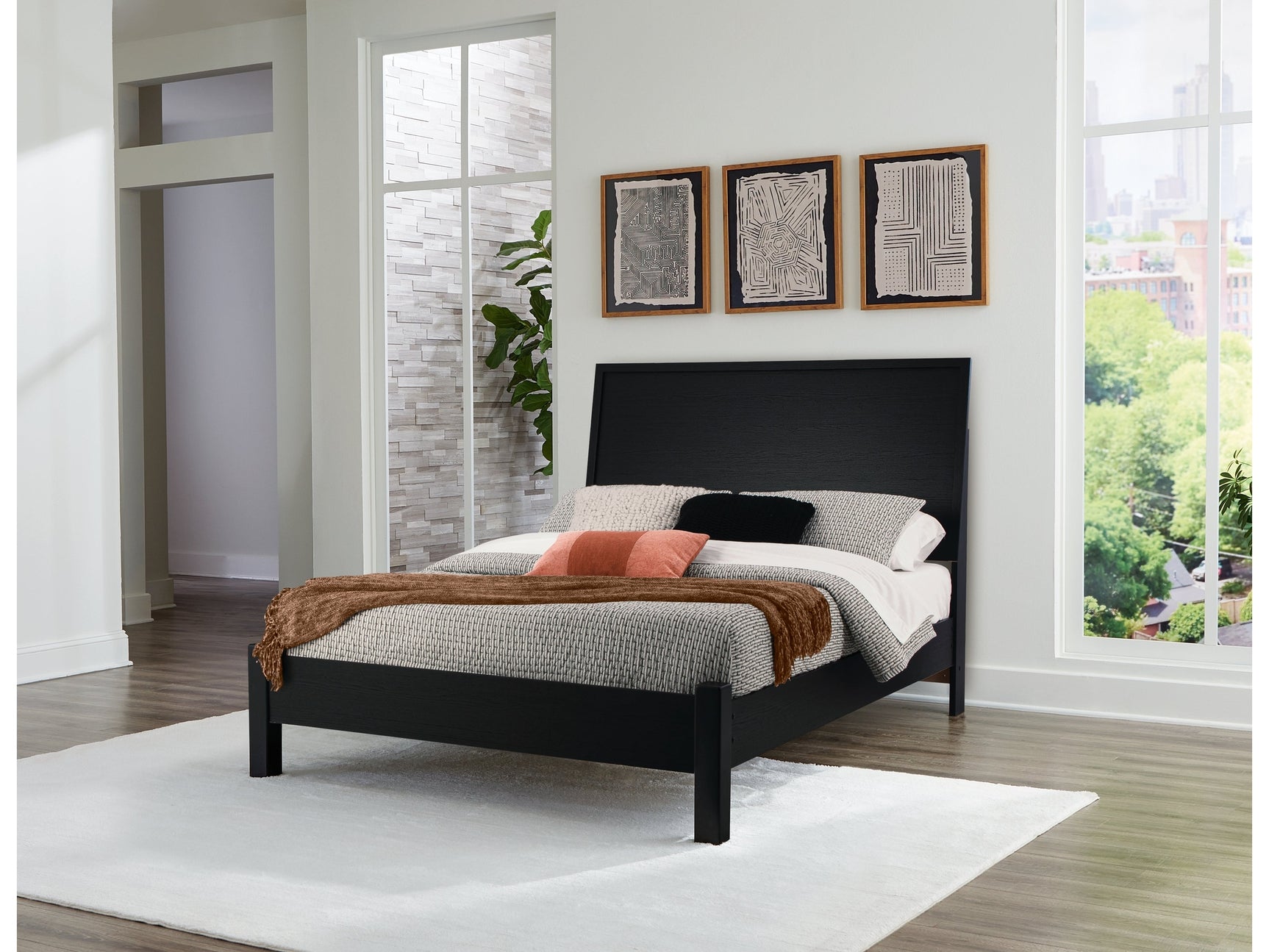 Danziar Black Full Panel Bed - Ornate Home