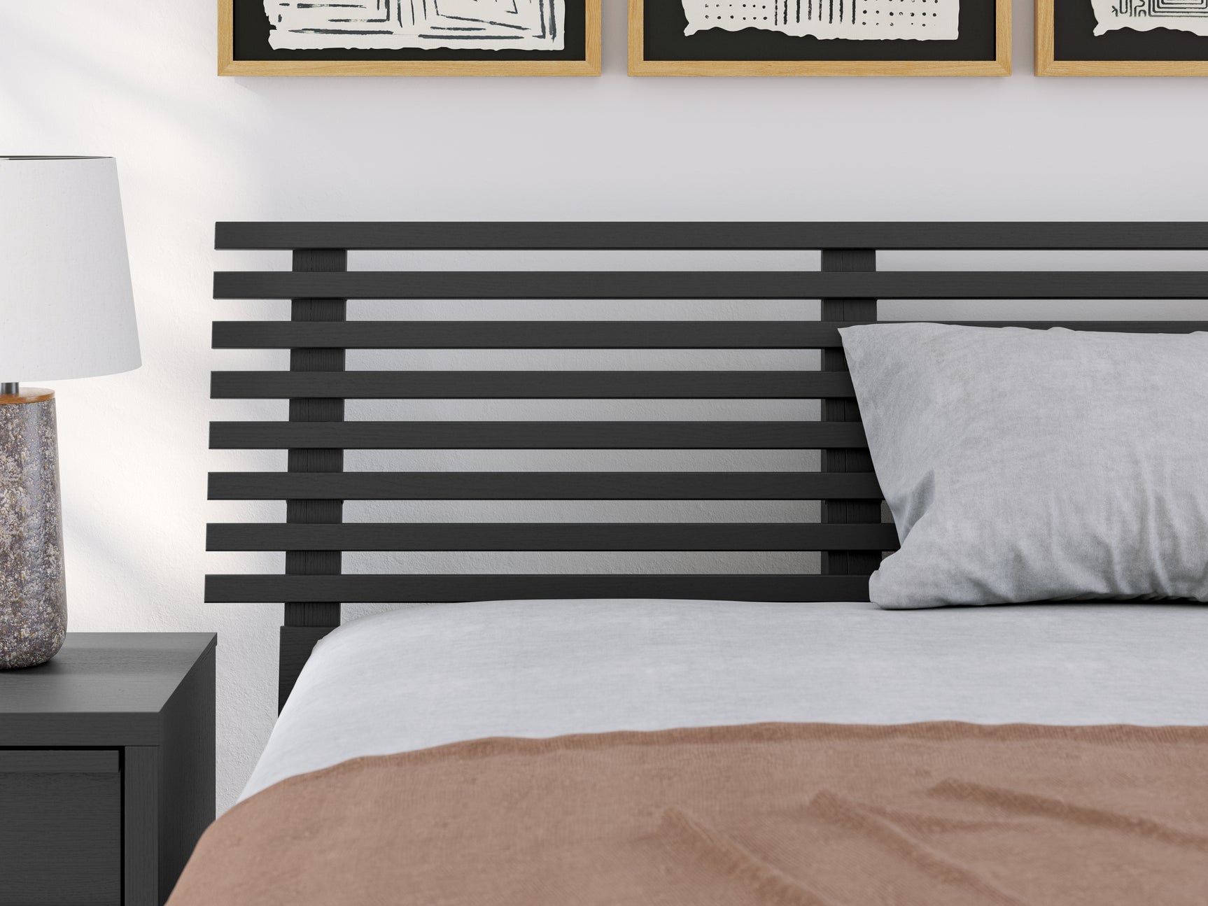 Danziar Black Full Slat Panel Bed - Ornate Home