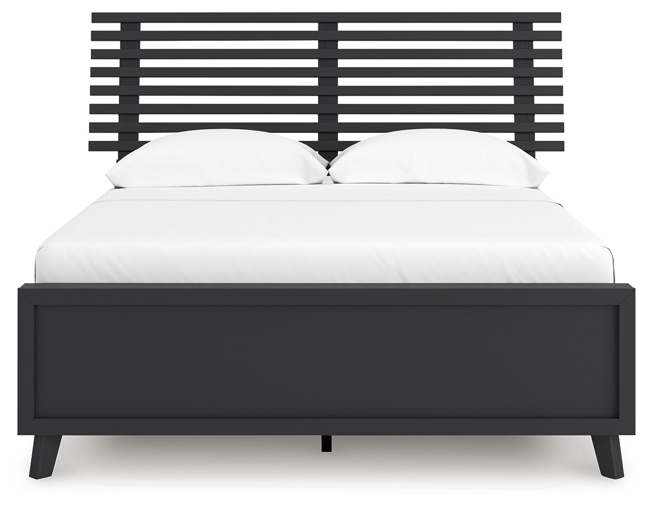 Danziar Black Full Slat Panel Platform Bed, Dresser and Mirror (Online Special Price) - Ornate Home