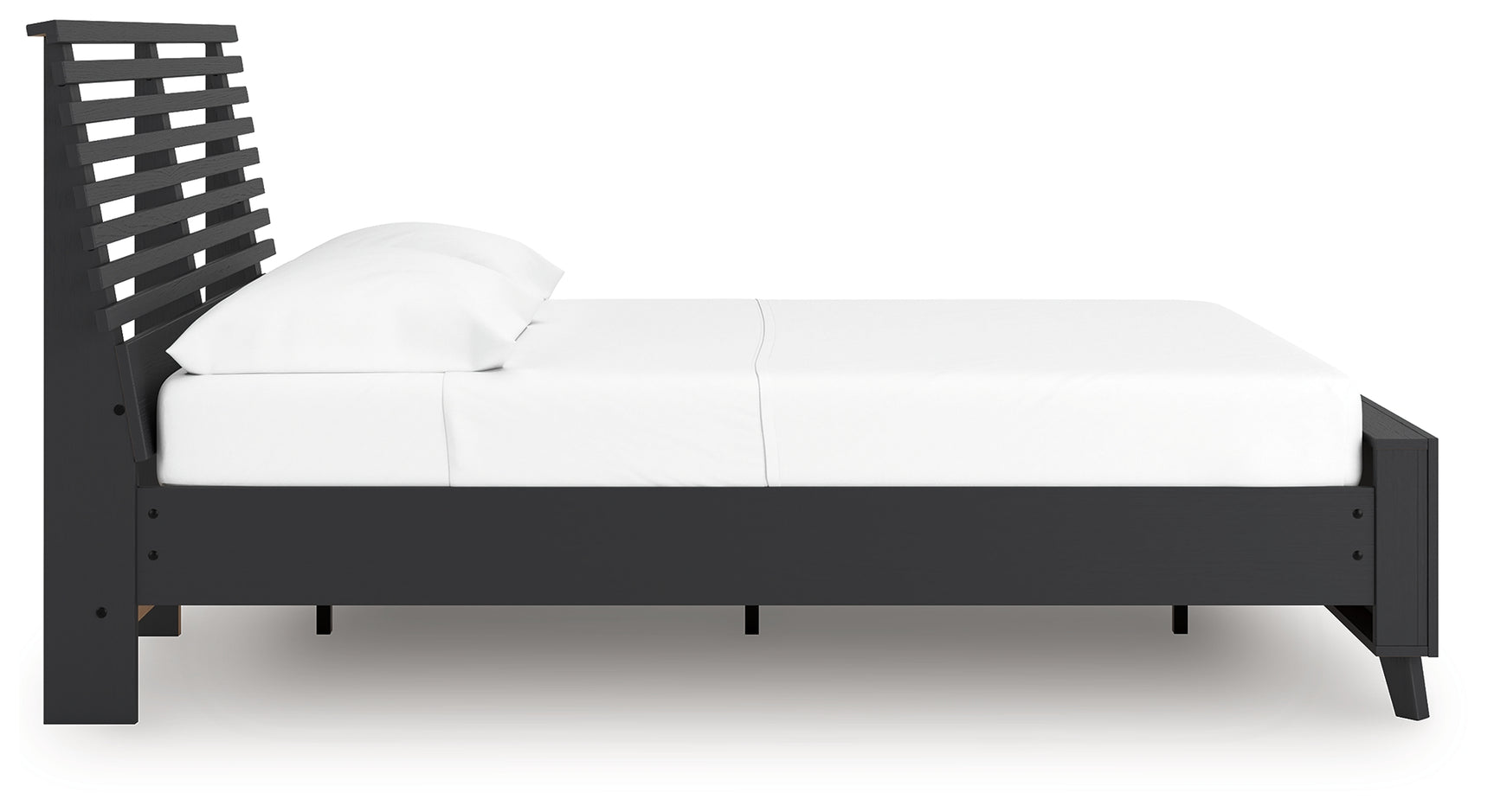 Danziar Black Full Slat Panel Platform Bed, Dresser and Mirror (Online Special Price) - Ornate Home