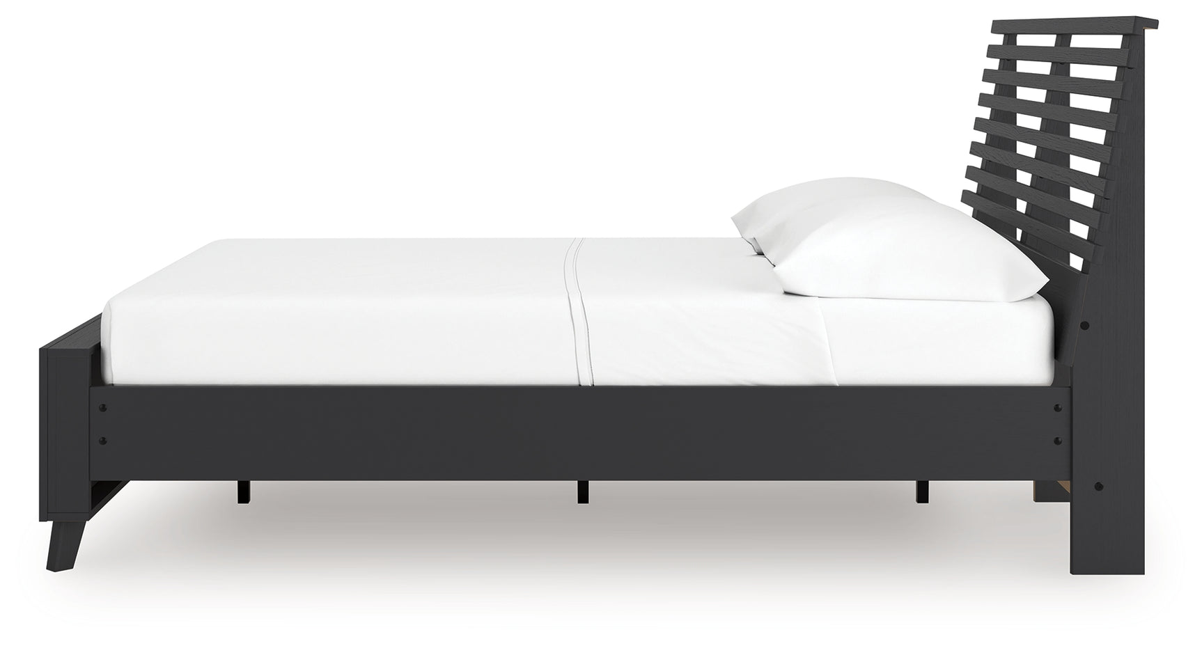 Danziar Black Full Slat Panel Platform Bed, Dresser and Mirror - Ornate Home