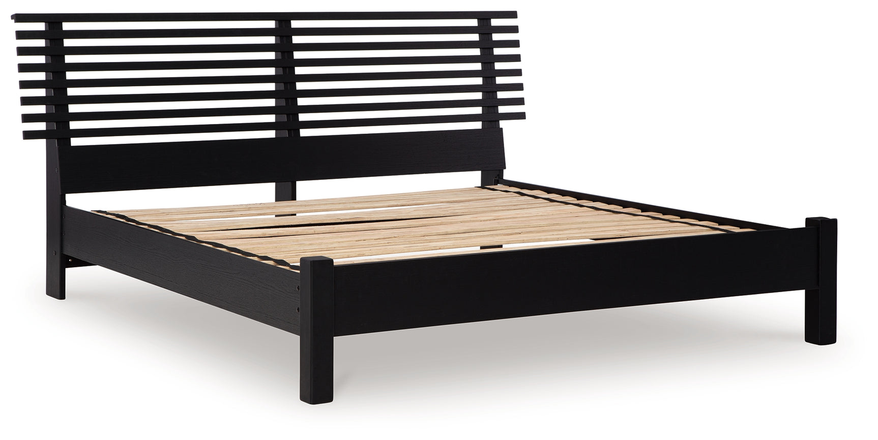 Danziar Black King Slat Panel Bed, Dresser, Mirror and Nightstand (Online Special Price) - Ornate Home