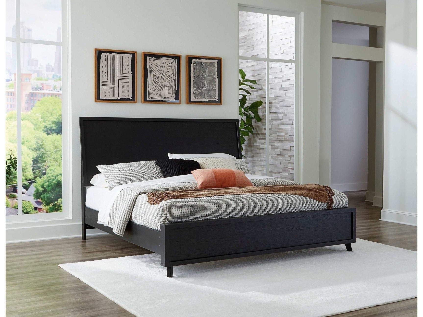 Danziar Black Queen Panel Bed (Online Special Price) - Ornate Home