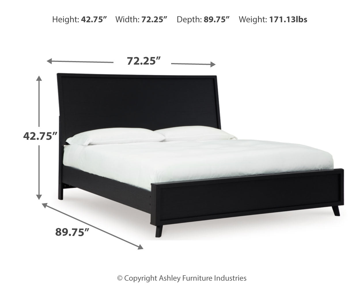 Danziar Black Queen Panel Bed and Dresser - Ornate Home