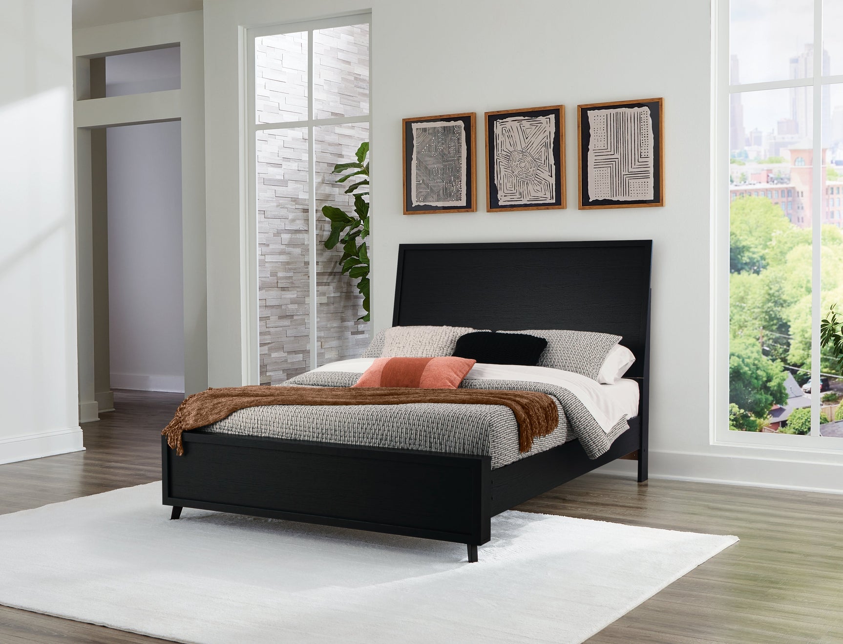 Danziar Black Queen Panel Bedroom Set with Chest and Nightstand (Online Special Price) - Ornate Home