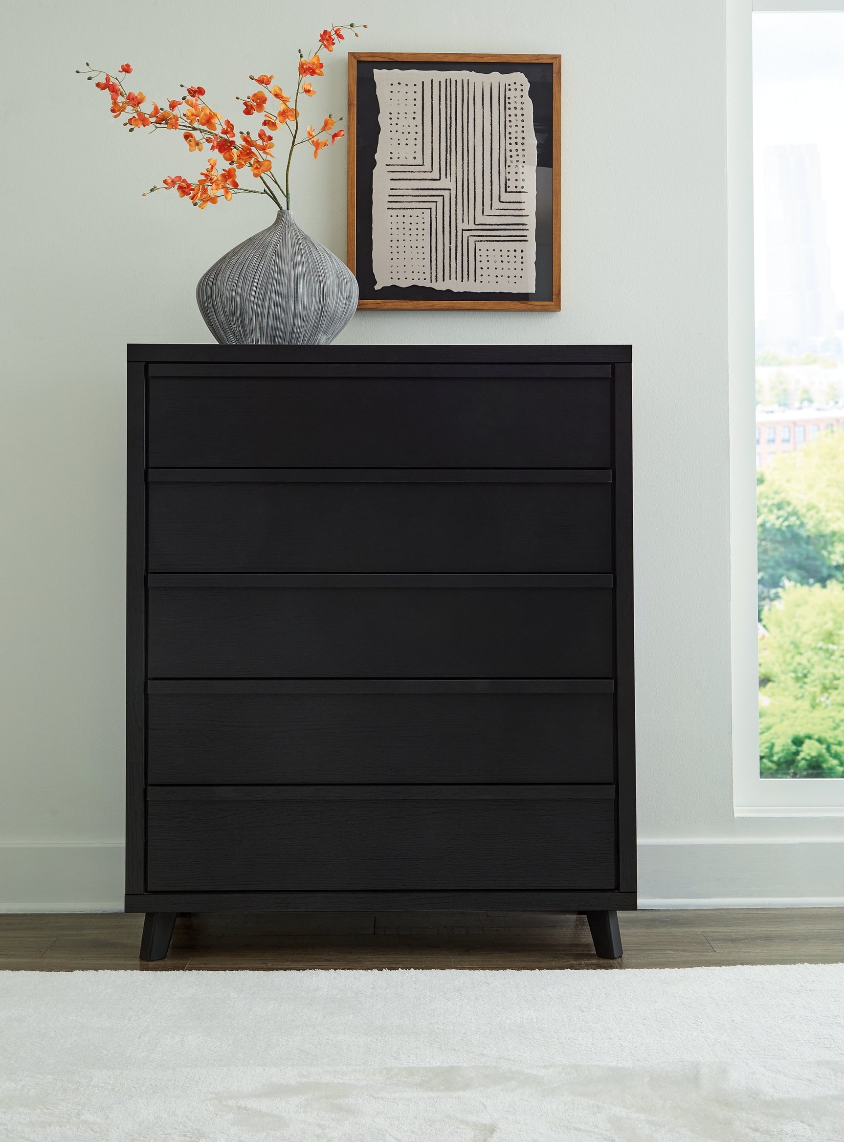 Danziar Black Queen Panel Bedroom Set with Chest and Nightstand (Online Special Price) - Ornate Home