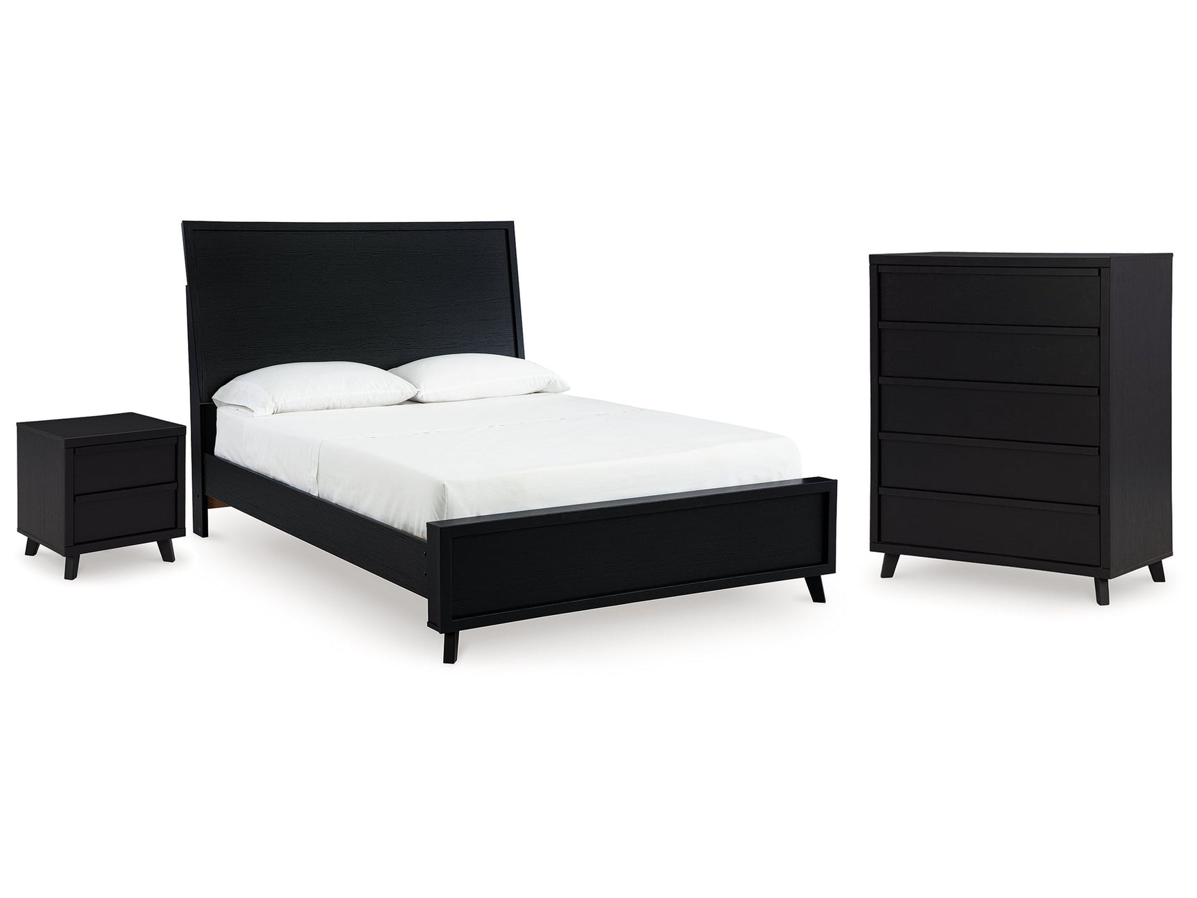 Danziar Black Queen Panel Bedroom Set with Chest and Nightstand - Ornate Home
