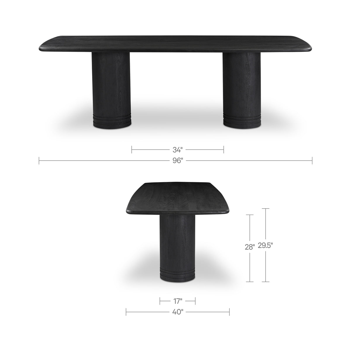 Daphne Black Large Dining Table - Ornate Home