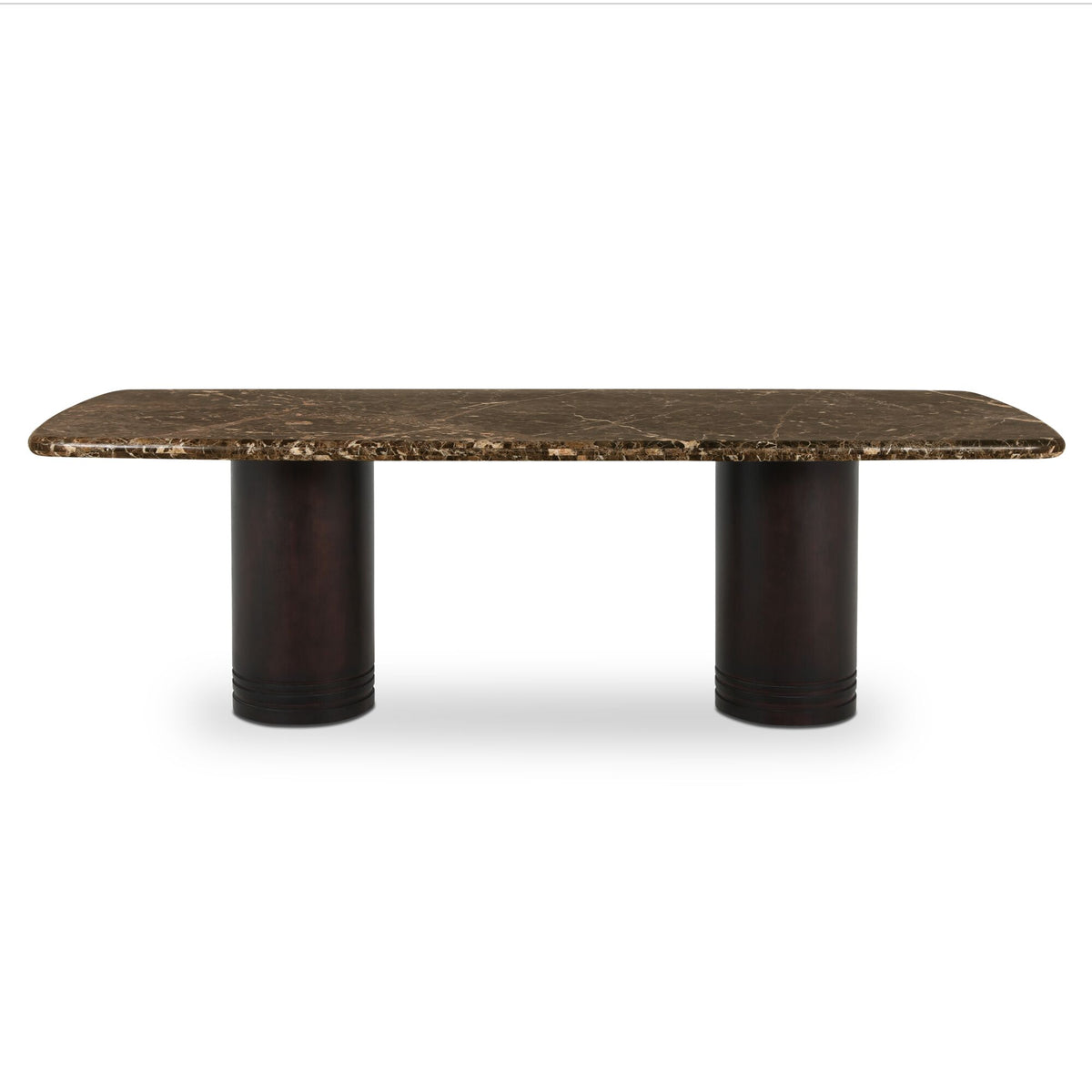 Daphne Dark Emperador Marble Large Dining Table - Ornate Home
