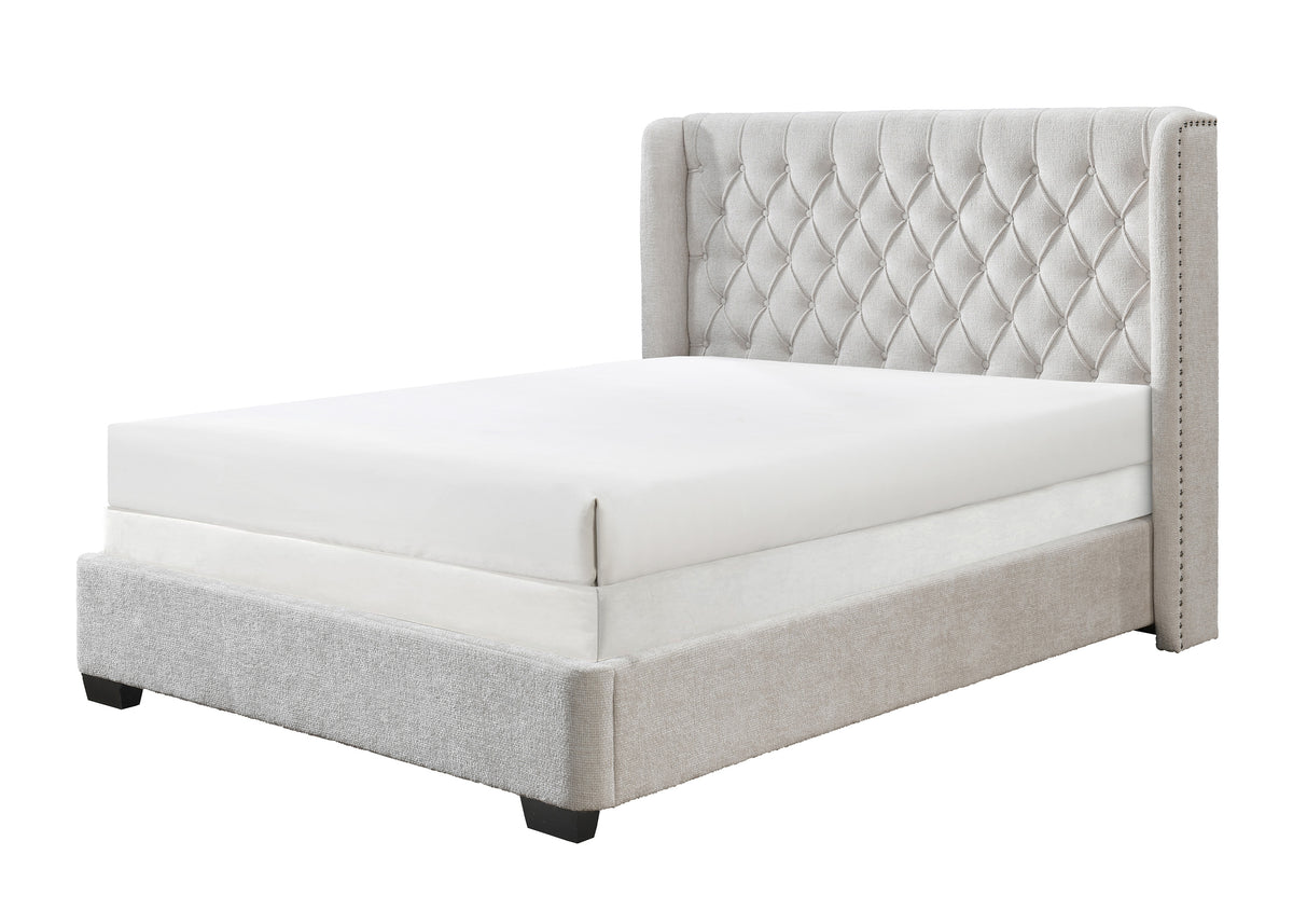 Daphne Oat Tweed King Upholstered Bed - Ornate Home