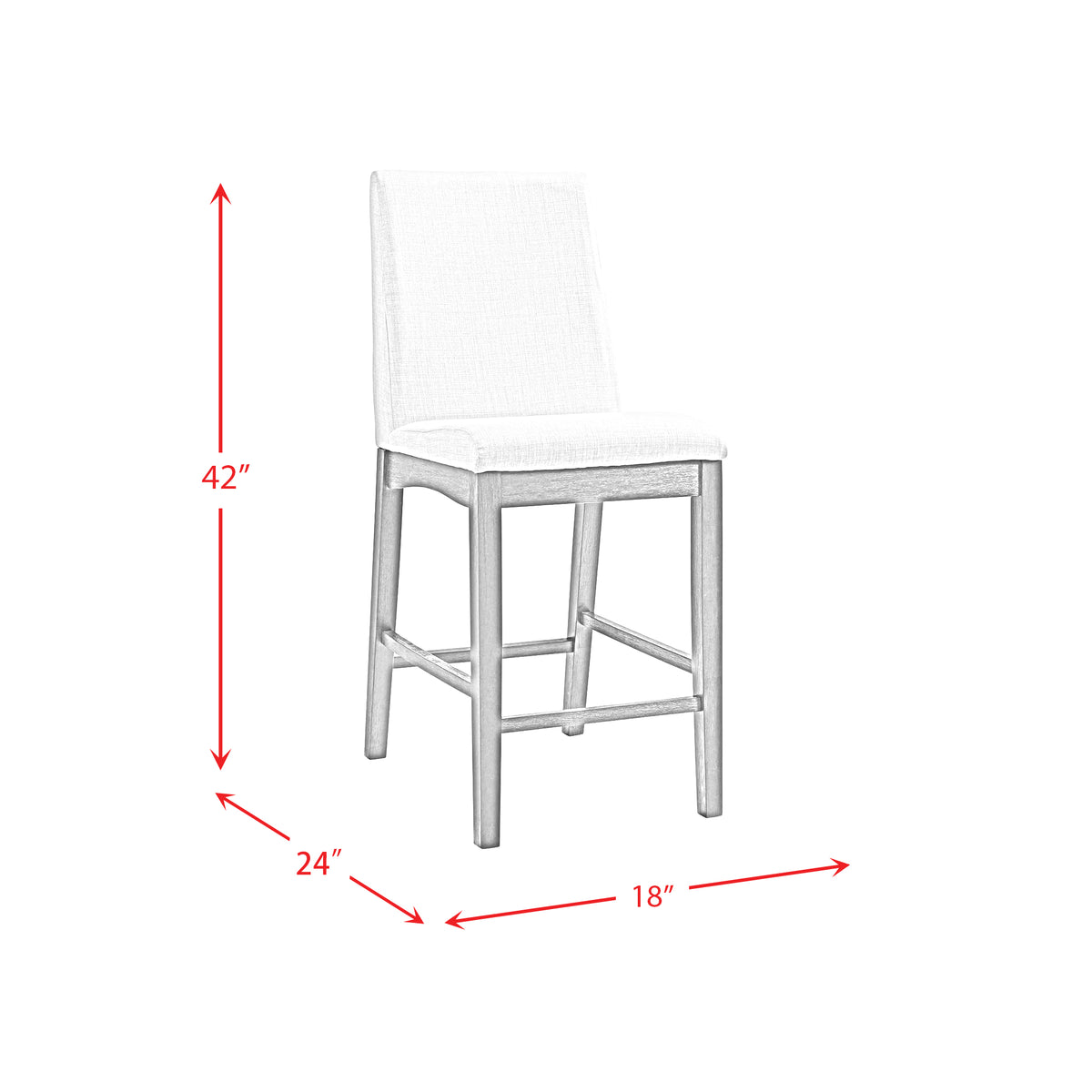 Dapper Grey Counter Side Chair (Set of 2) - Ornate Home