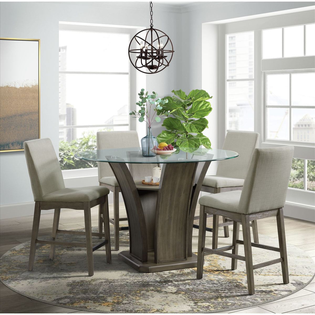 Dapper Grey Round Counter Table - Ornate Home