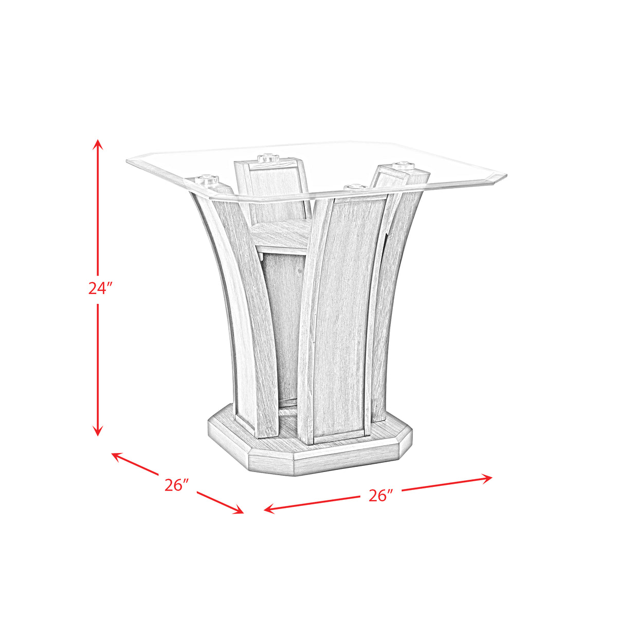 Dapper Grey Square End Table - Ornate Home