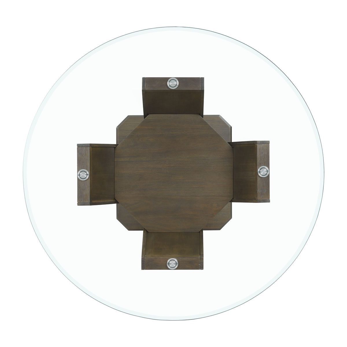 Dapper Walnut 5-Piece Round Standard Height Dining Set - Ornate Home