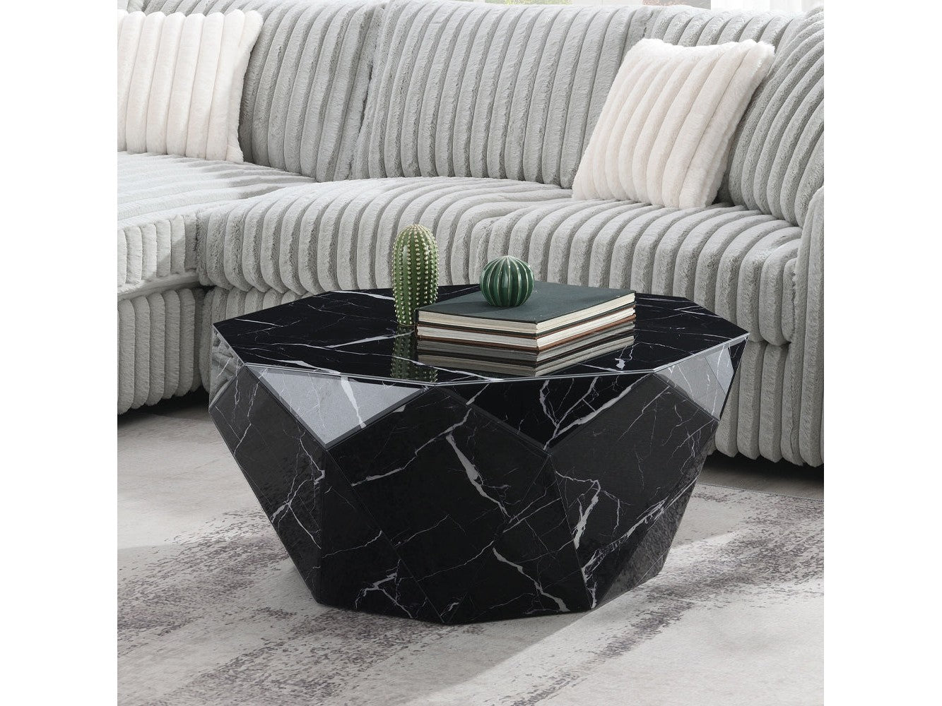 Dara Black Coffee Table - Ornate Home