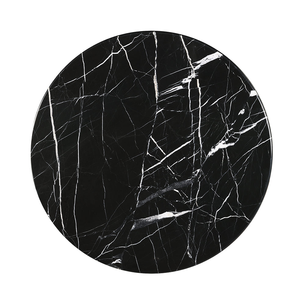 Dara Natural Marble Top/Black Coffee Table 23.6" W - Ornate Home