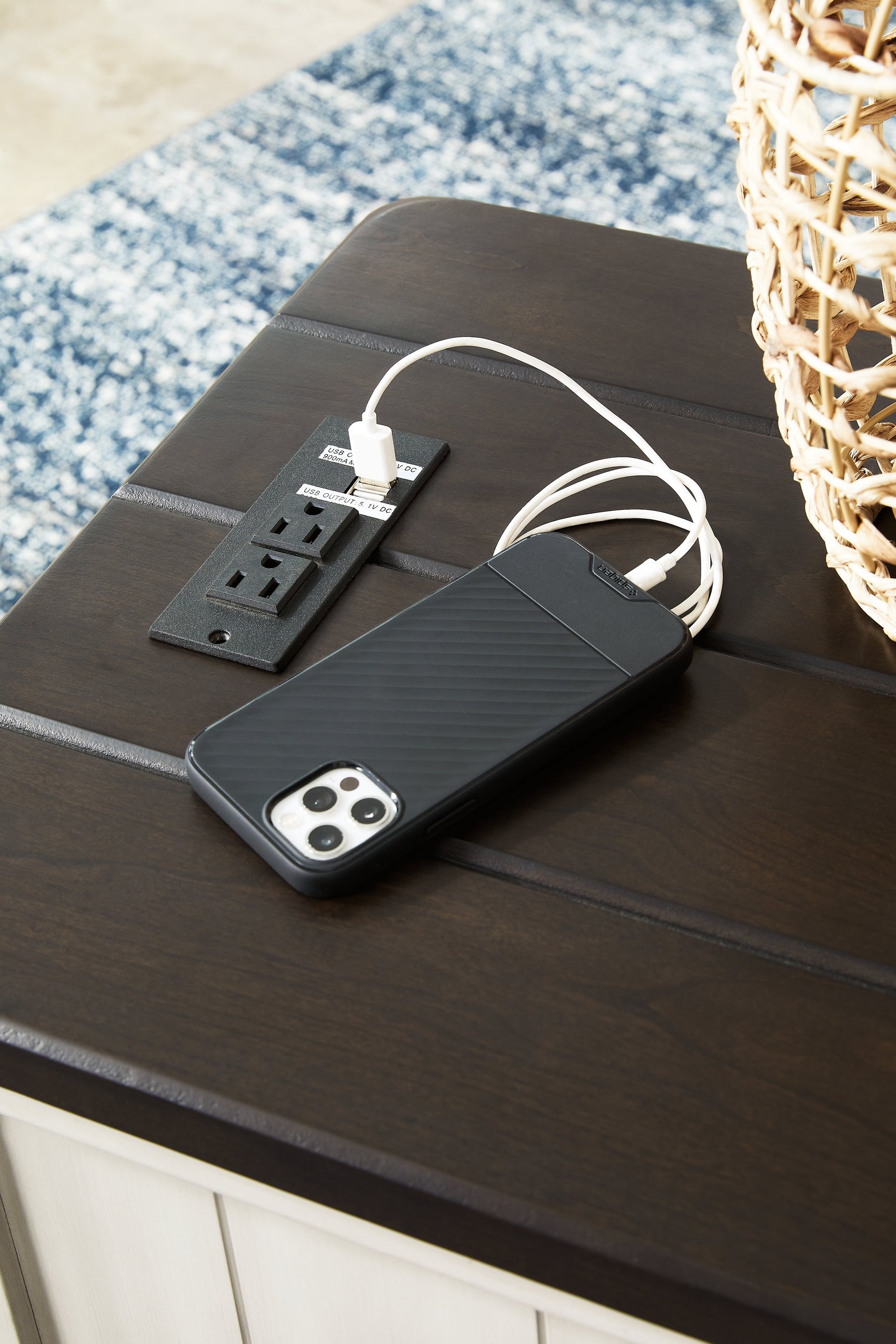 Darborn Gray/Brown Chairside End Table - Ornate Home