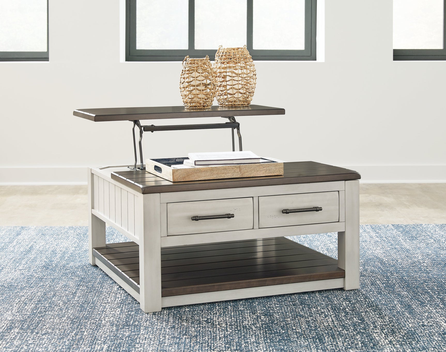 Darborn Gray/Brown Lift-Top Coffee Table (Online Special Price) - Ornate Home