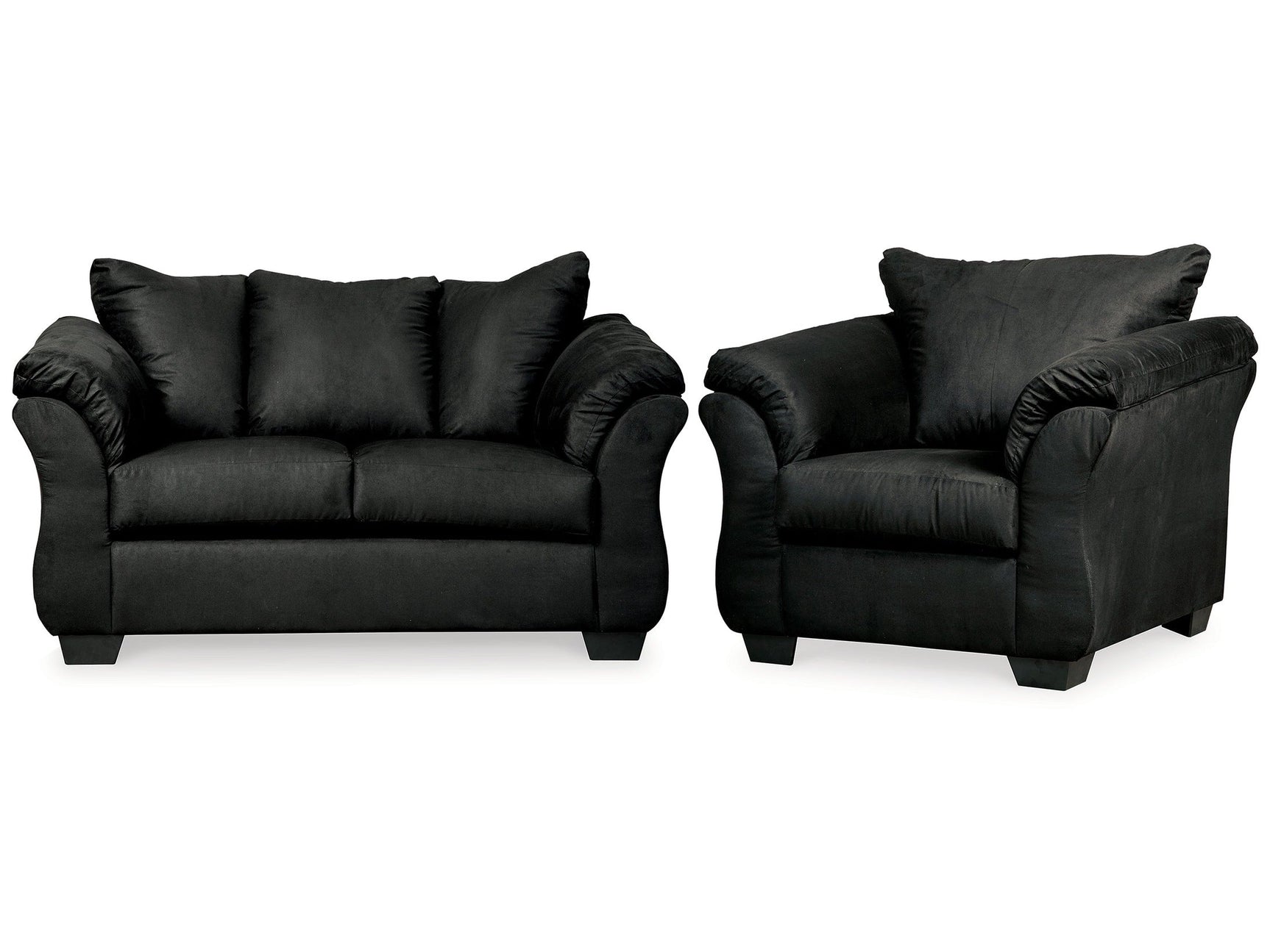 Darcy Black Loveseat & Chair (Online Special Price) - Ornate Home