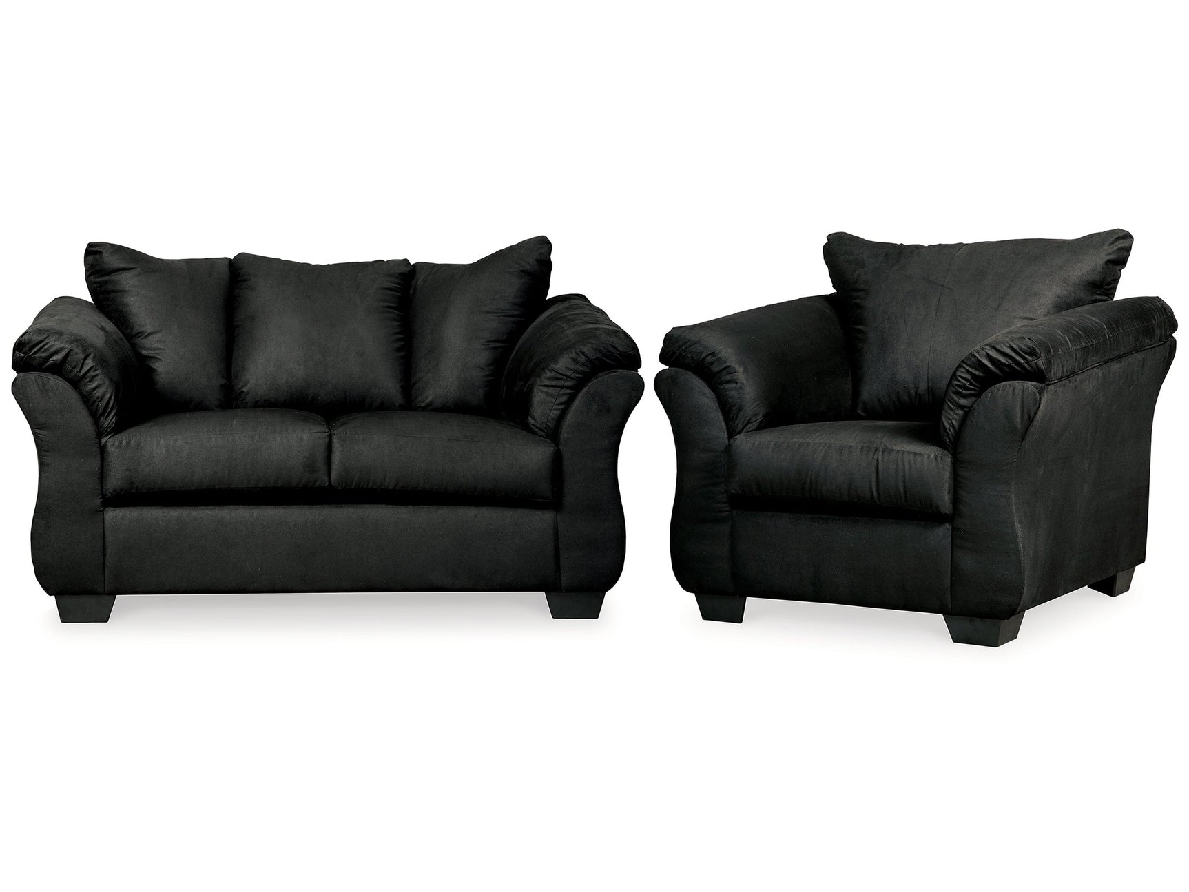 Darcy Black Loveseat & Chair - Ornate Home