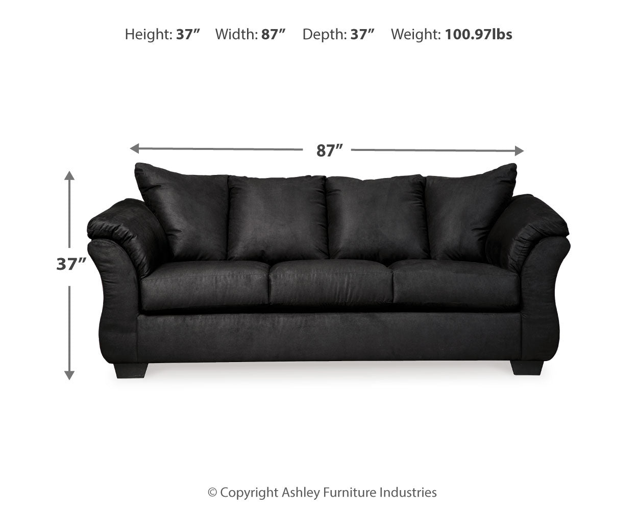 Darcy Black Sofa and Loveseat (Online Special Price) - Ornate Home