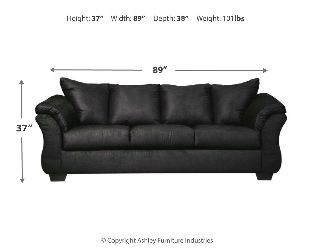 Darcy Black Sofa and Recliner (Online Special Price) - Ornate Home