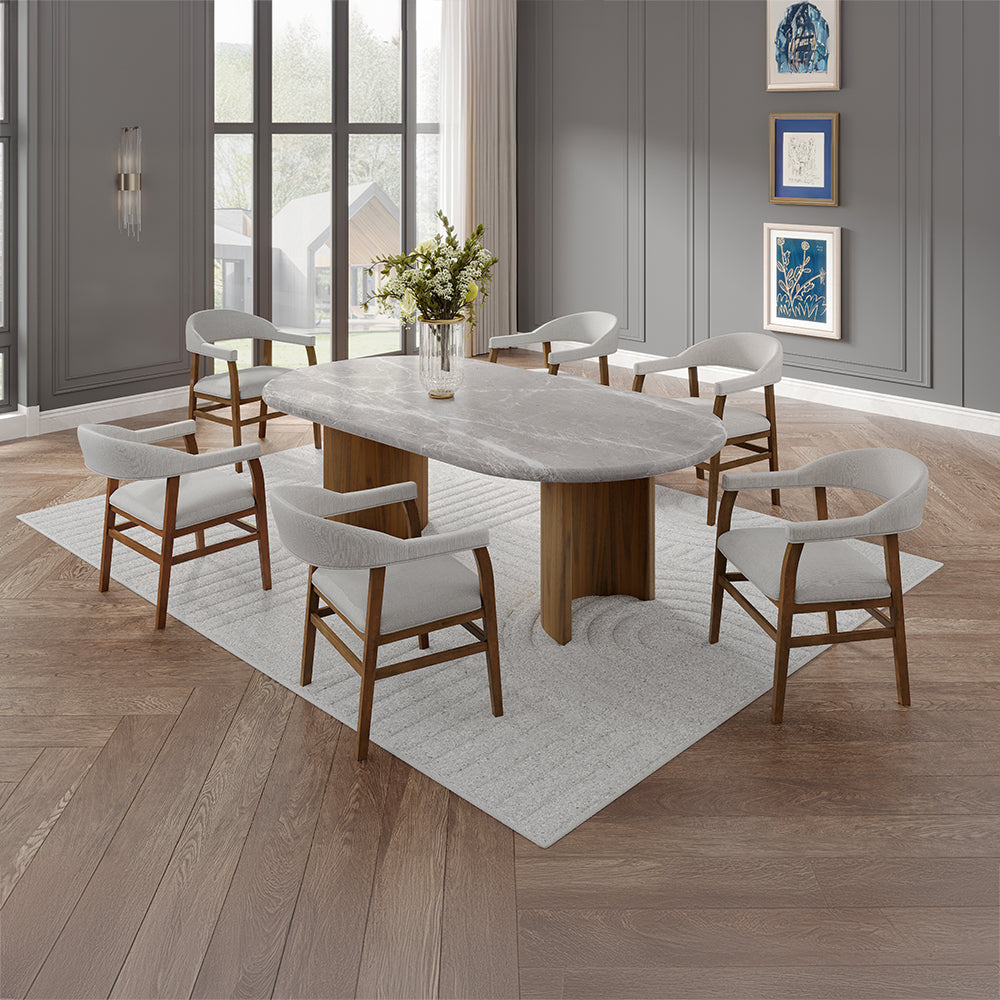 Darcy Natural/Dark Walnut Dining Table - Ornate Home