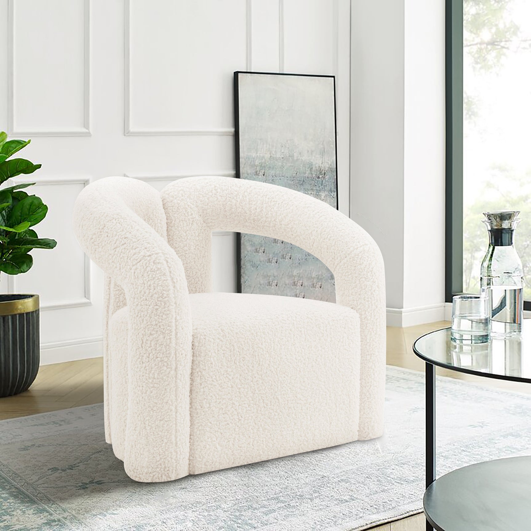 Darian Accent Chair in Cream - Ornate Home