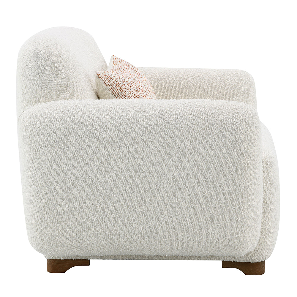 Darius Beige Boucle Chair w/Pillow - Ornate Home