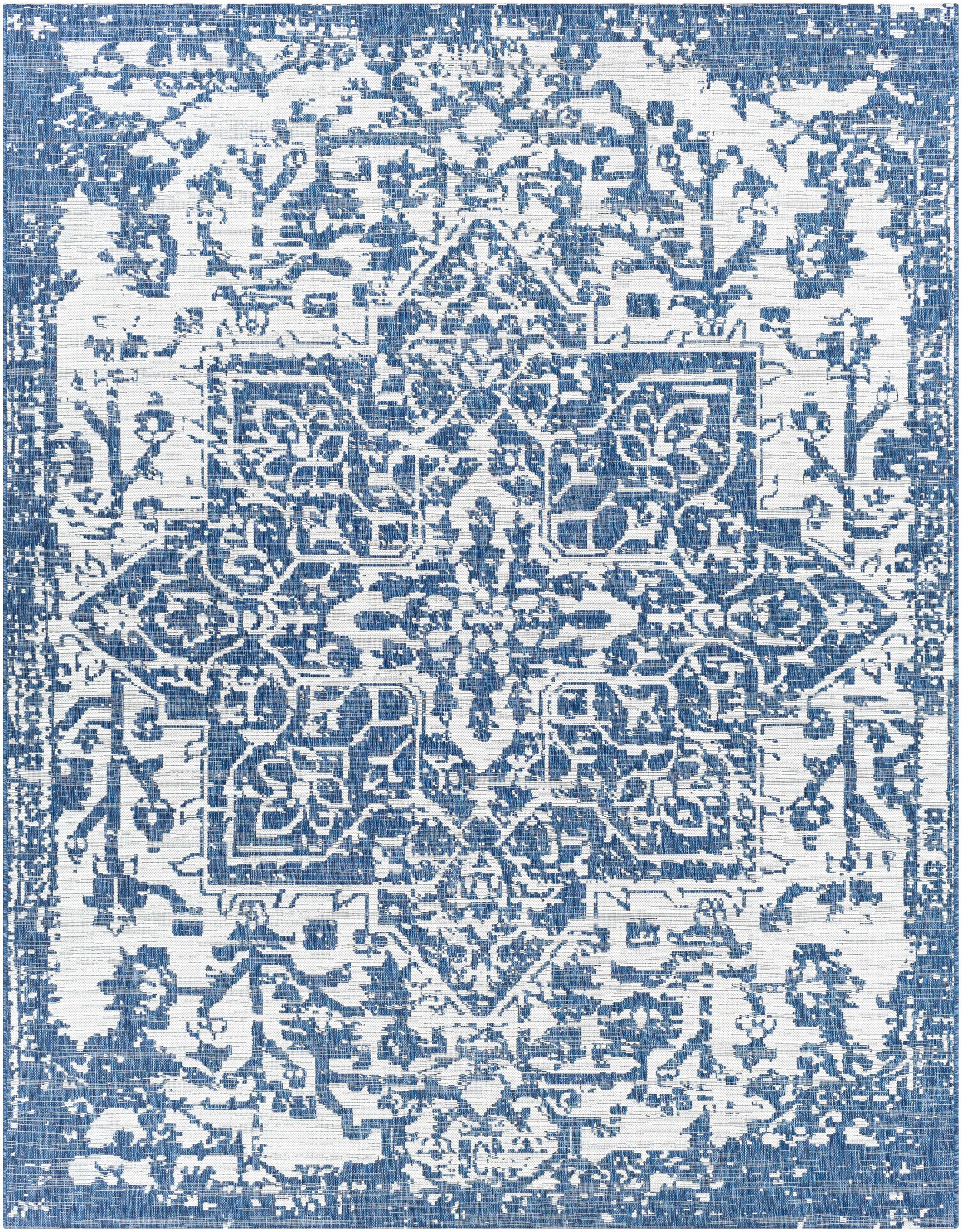 Dark Blue Kilmacolm Indoor & Outdoor Area Rug - Clearance - Ornate Home