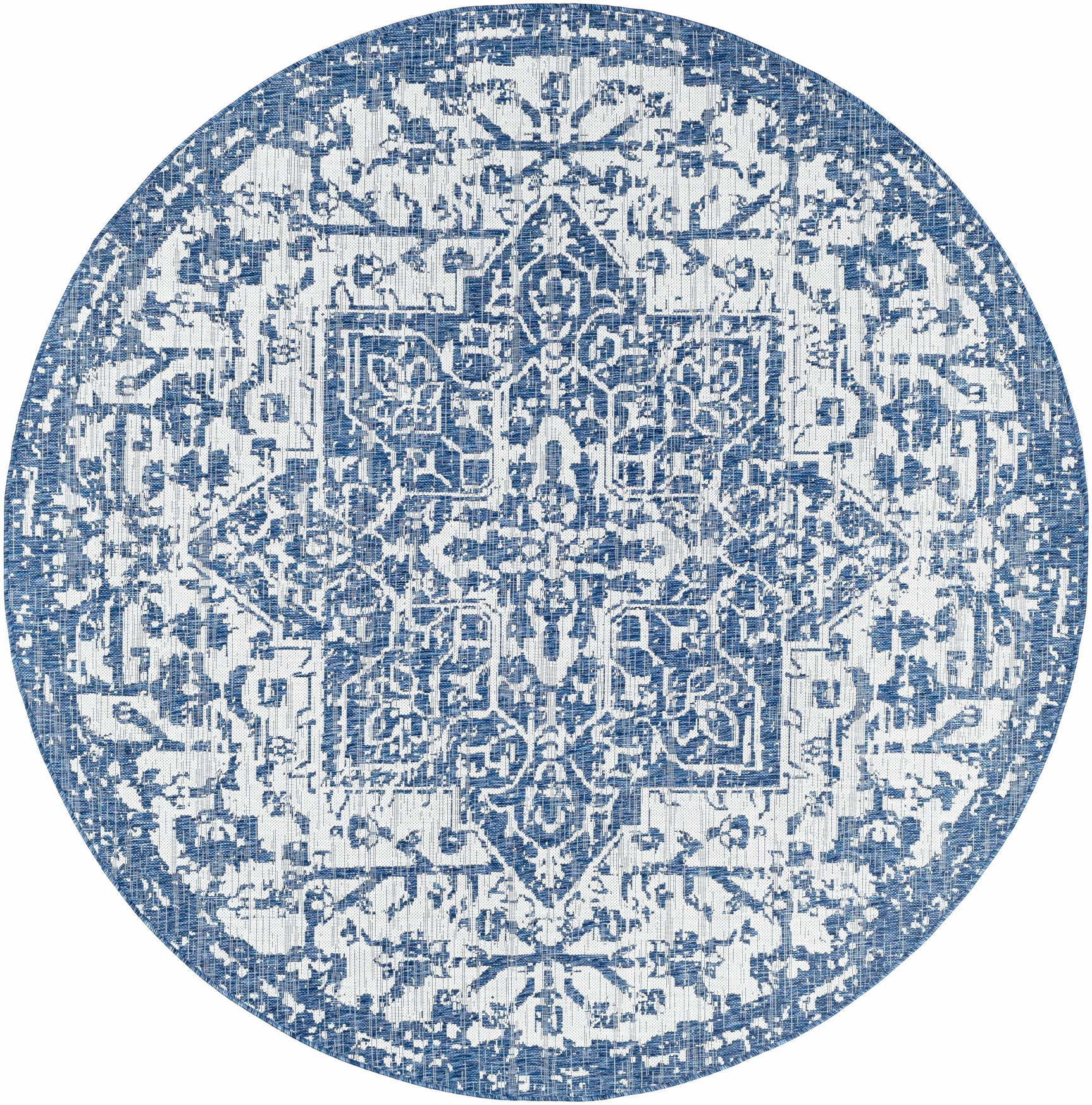 Dark Blue Kilmacolm Indoor & Outdoor Area Rug - Clearance - Ornate Home