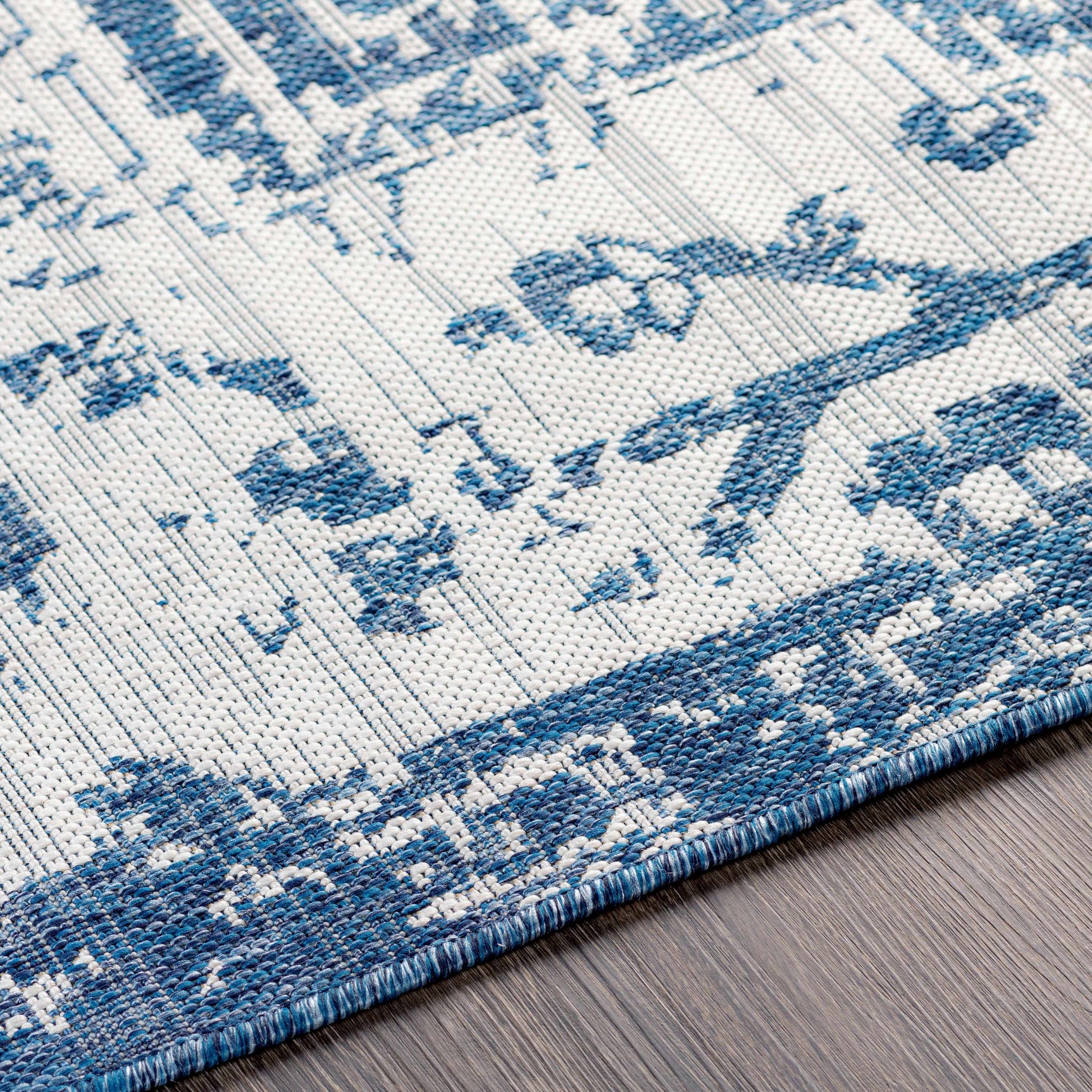 Dark Blue Kilmacolm Indoor & Outdoor Area Rug - Clearance - Ornate Home