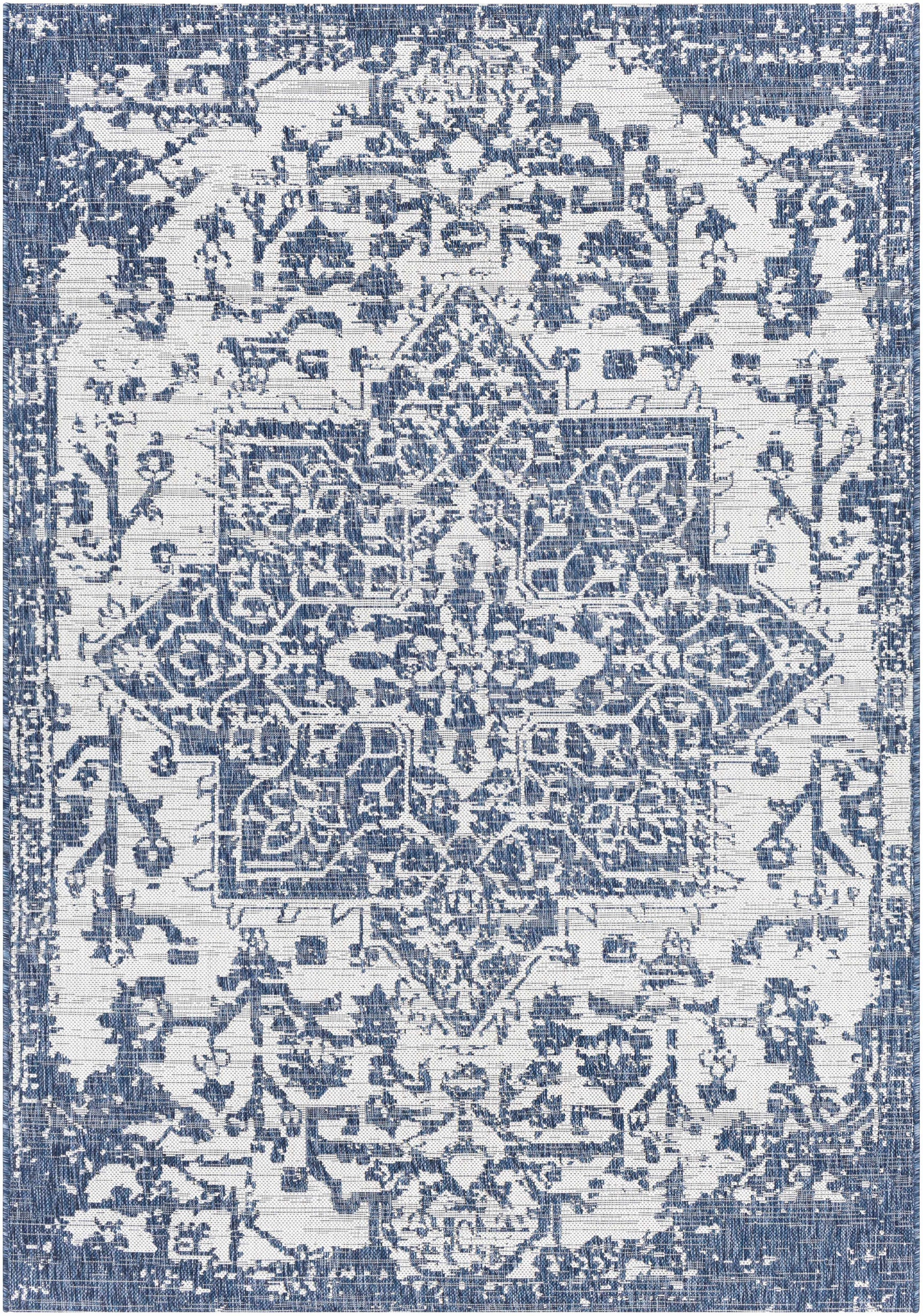 Dark Blue Kilmacolm Indoor & Outdoor Area Rug - Clearance - Ornate Home
