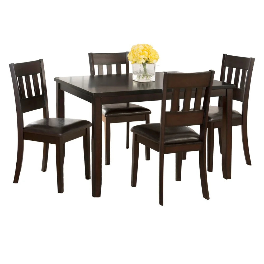 Dark Rustic Prairie Dark Brown Dining Table w/(4) Chairs - Ornate Home