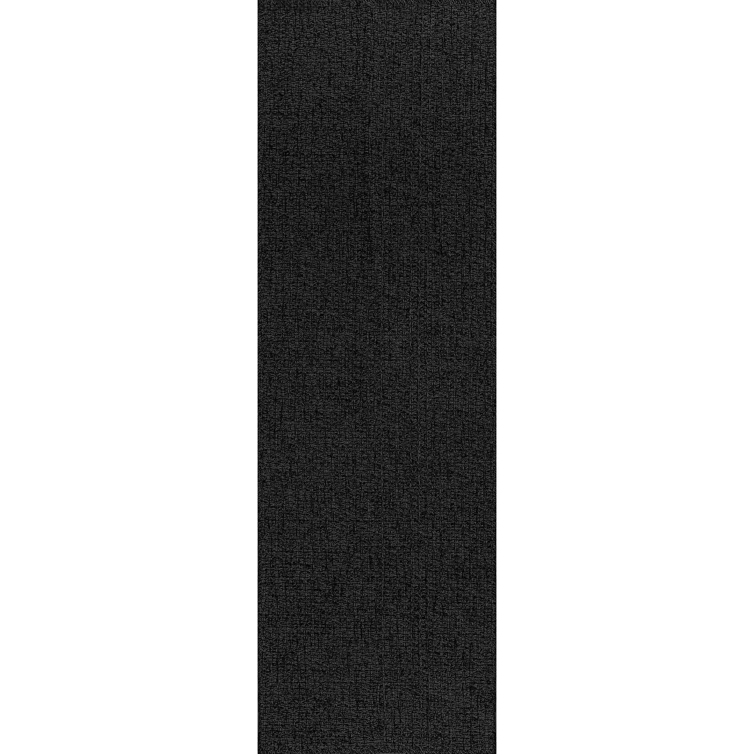 Woolen Dark Gray Jute-Look Area Rug | High-Traffic Ready