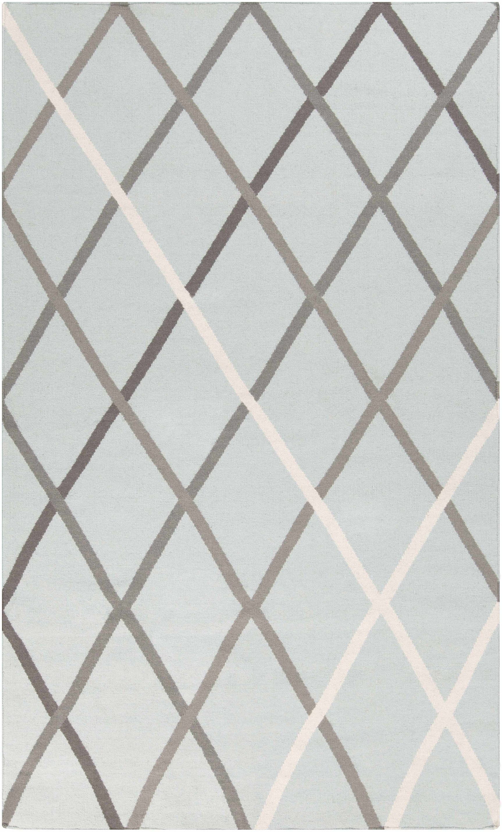 Darlaston Gray Trellis Wool Area Rug - Clearance - Ornate Home