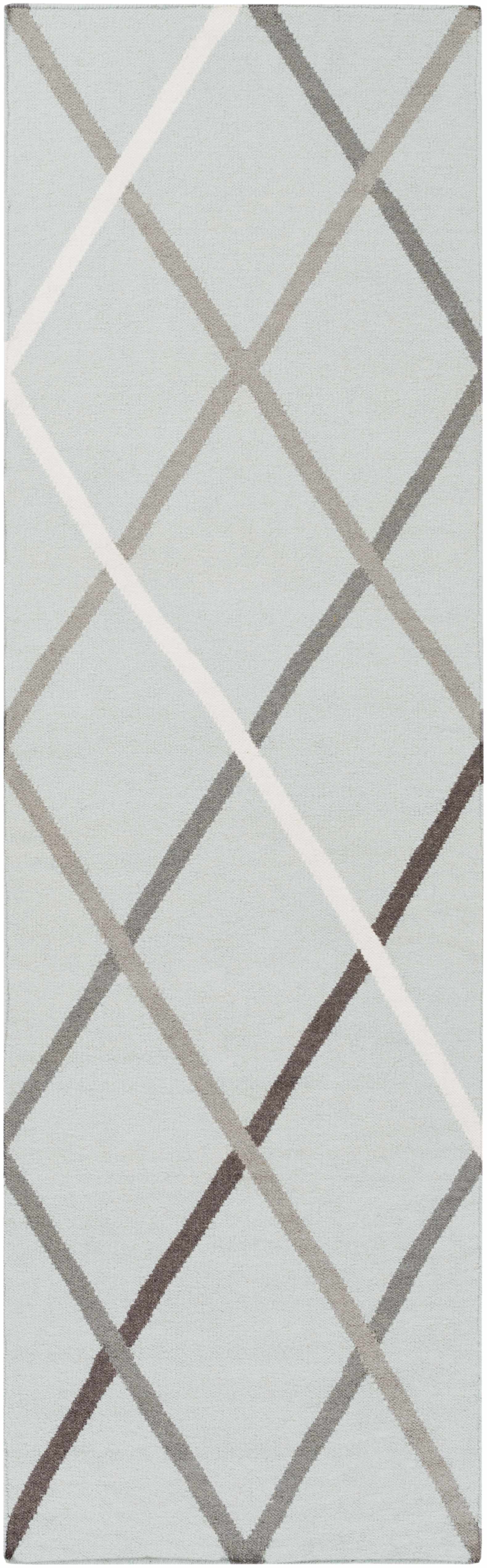 Darlaston Gray Trellis Wool Area Rug - Clearance - Ornate Home