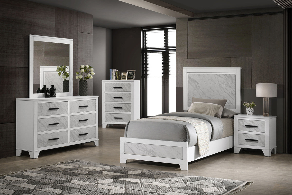 Darlene White Full Bed - Ornate Home