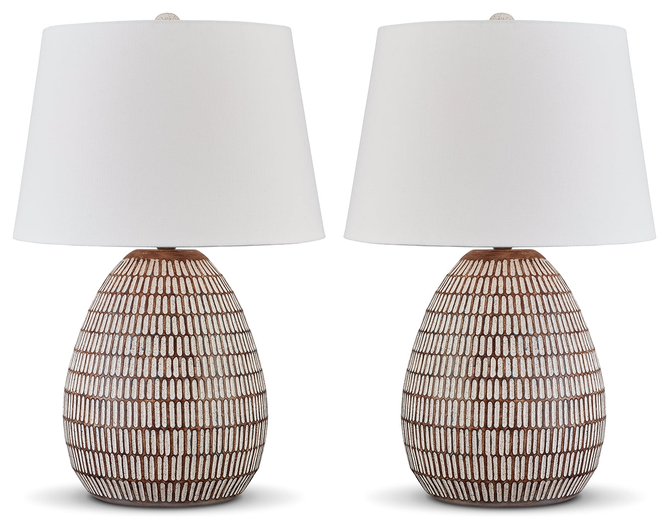 Darrich Beige/White 2-Piece Lamp Set - Ornate Home