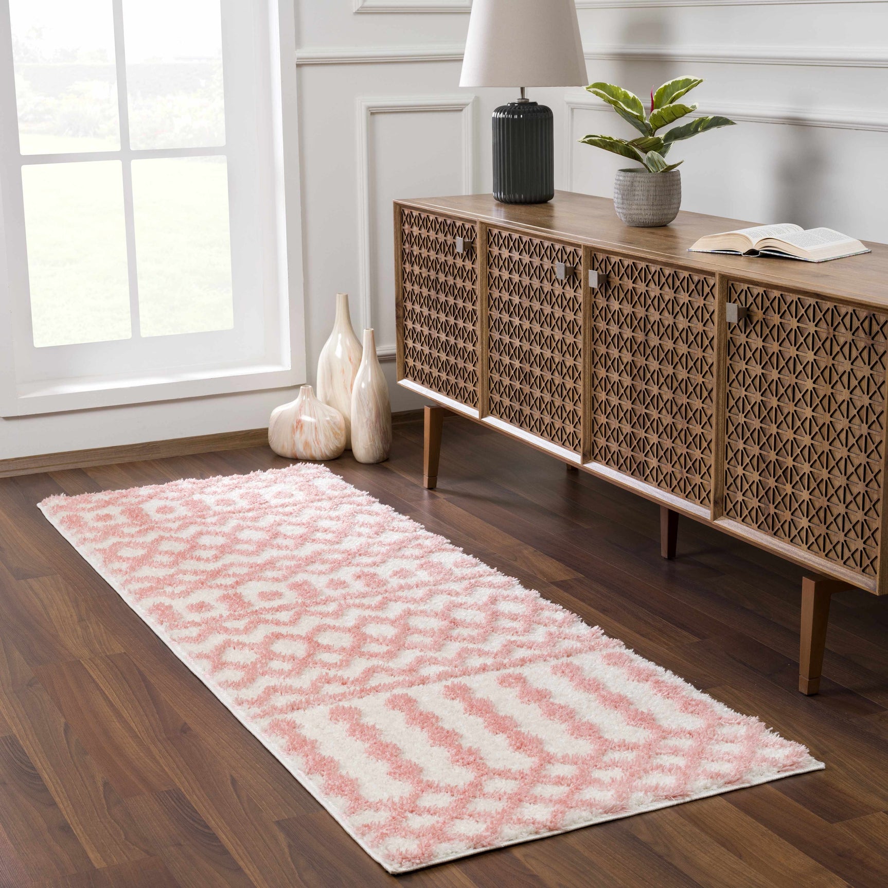 Darva Pink Plush Area Carpet - Ornate Home
