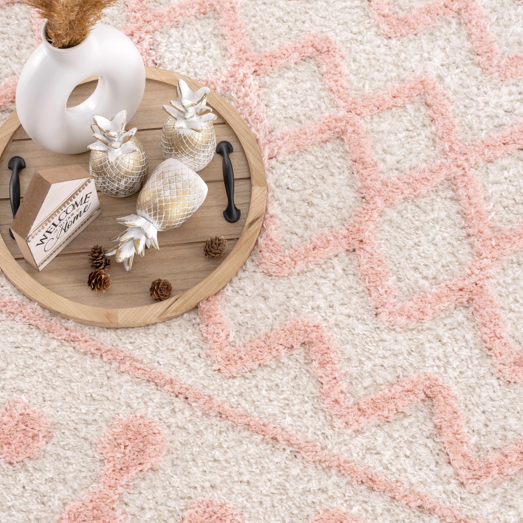 Darva Pink Plush Area Carpet - Ornate Home