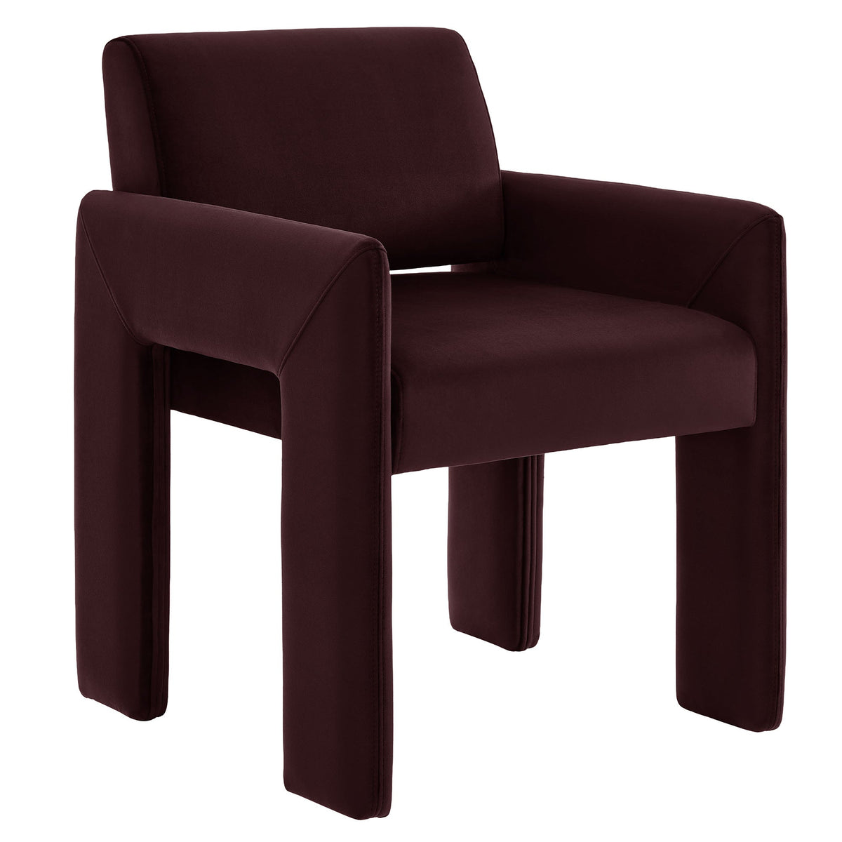 Daven Mulberry Stain-Resistant Performance Velvet Dining Armchair - Ornate Home