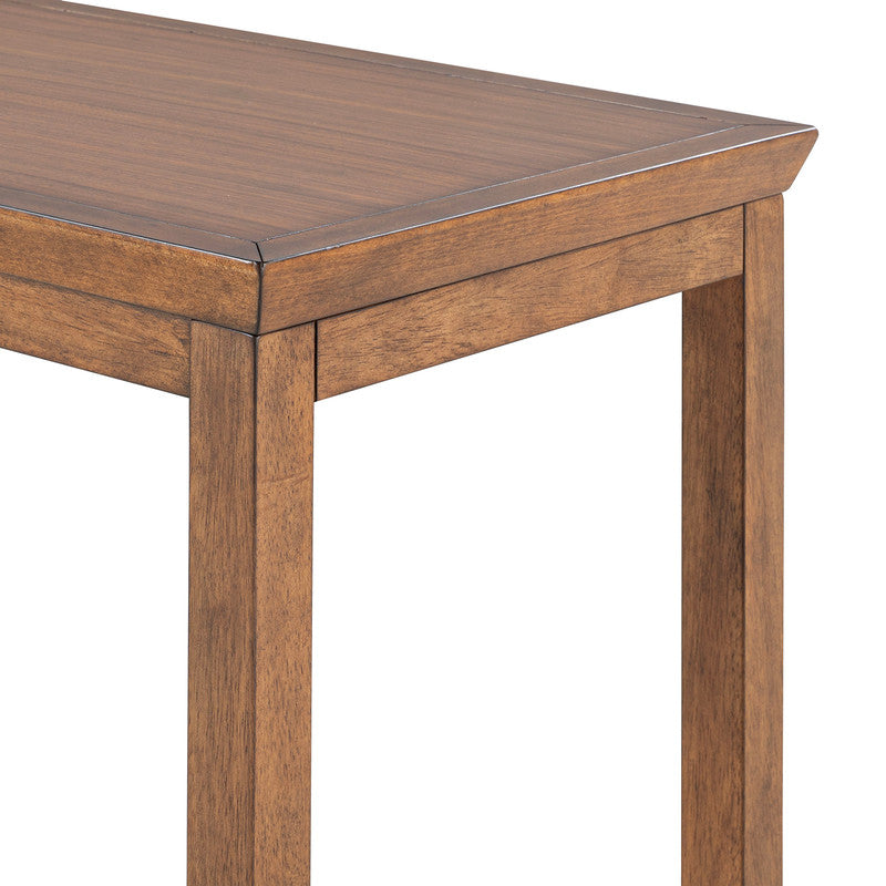 Daventry Walnut/Beige Sofa Table w/ 3 Backless Counter Ht Stools - Ornate Home