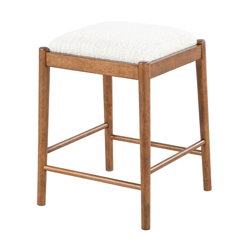 Daventry Walnut/Beige Sofa Table w/ 3 Backless Counter Ht Stools - Ornate Home