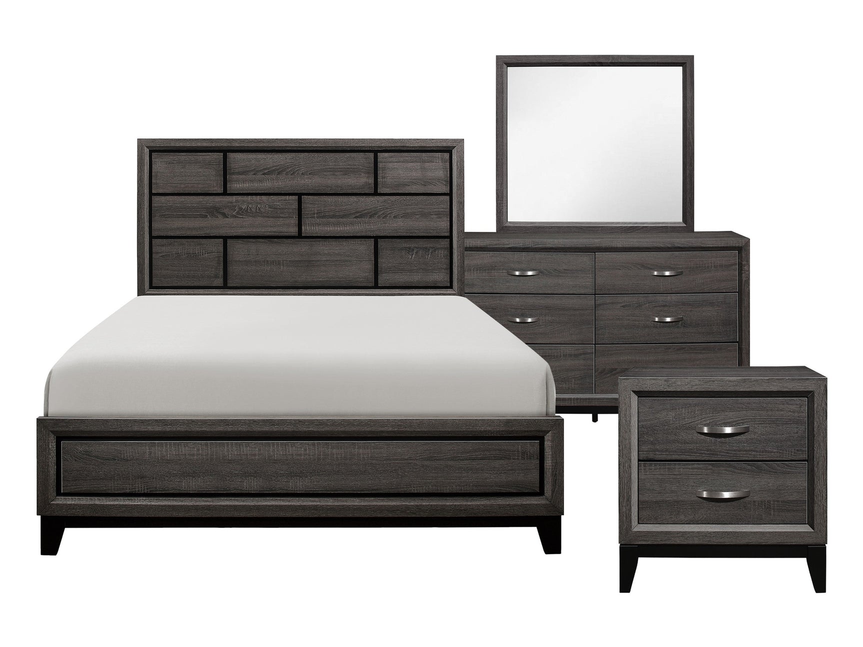 Davi Gray 4-piece Queen Bedroom Set - Ornate Home