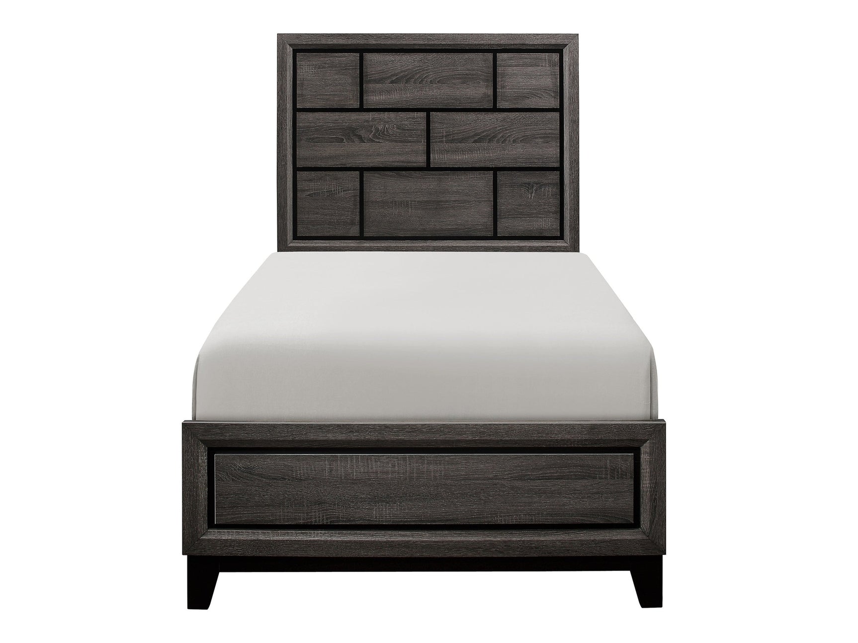 Davi Gray Twin Bed - Ornate Home